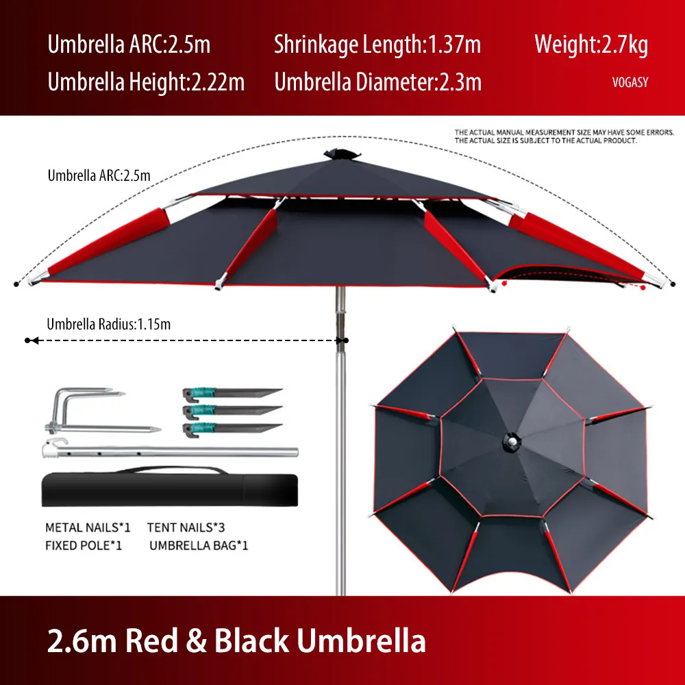 파라솔 비치 파라솔, 야외 캠핑용 우산, 분리형 조정 방향, 햇빛 가리개, 방수 파티오, 낚시 우산, 2.0-2.4M