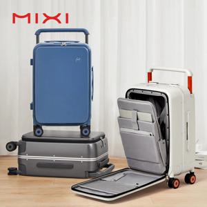 Mixi 2023 남녀공용 넓은 손잡이 여행 가방, 기내 반입 수하물, 여행용 트롤리 케이스, PC 알루미늄 프레임, 20 인치, M9275, 새로운 디자인