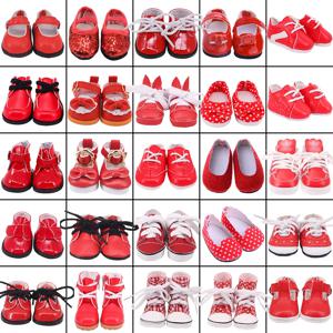 빨간 인형 신발 캔버스 부츠 가죽 신발, 14.5 인치 미국 인형, 30-33cm 파올라 레이나, 케이팝 인형, 우리 세대 어린이 장난감, 5cm