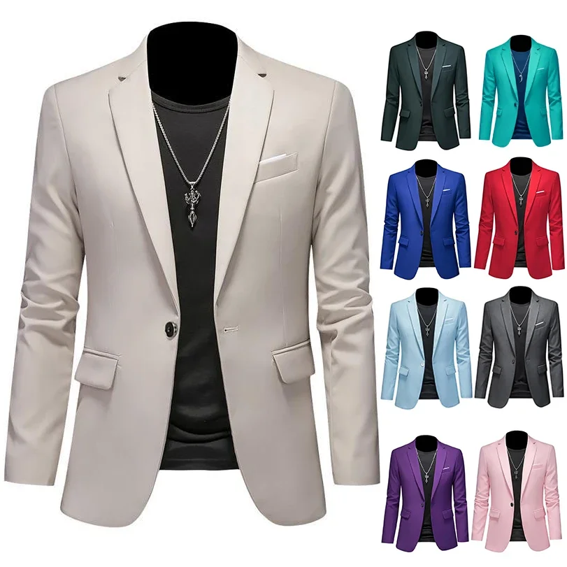 부티크 패션 단색 브랜드 캐주얼 비즈니스 블레이저, 신랑 웨딩 가운, 남성용 세트 상의, 재킷 코트