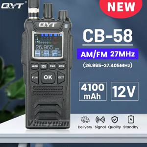 오리지널 QYT CB 라디오 27MHz QYT CB-58 26.965-27.405MHz FM AM 모드 시티즌 밴드 라디오, CB58 4W 핸드헬드 워키 토키 4000mAh