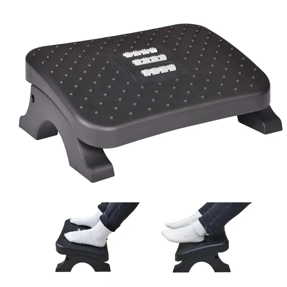 마사지 롤러 장착 인체공학적 발 의자, 책상 아래 발받침, 최대 하중 120Lbs, 책상 다리 받침대, 가정 사무실 업무용 통증 완화