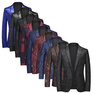 남성용 비즈니스 소셜 세트 재킷, 싱글 브레스트, 얇은 원피스, 남성 자카드 블레이저 코트, 2024 년 여름 신상