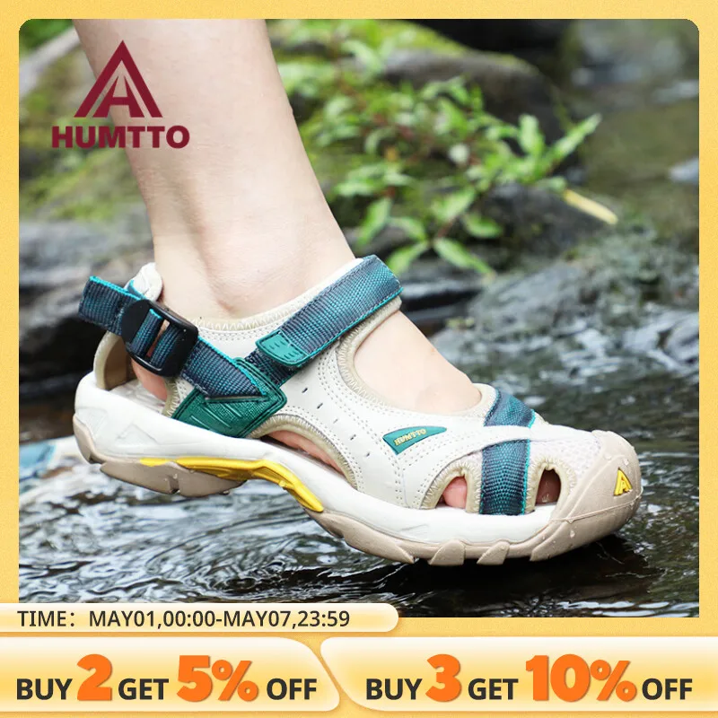 HUMTTO 여성용 여름 하이킹 신발, 야외 샌들, 통기성 워터 비치 샌들, 캠핑 클라이밍 아쿠아 운동화 HT-9602