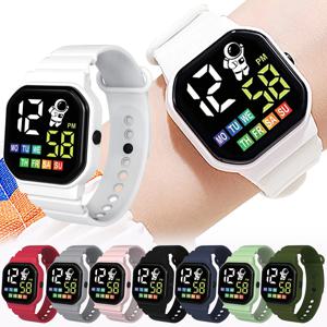 어린이 소년 소녀용 방수 스포츠 시계, 야외 실리콘 스트랩, 전자 시계, 학생용 LED 디지털 손목시계, Reloj