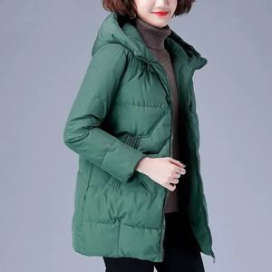 캐주얼 후드 루즈핏 면 코트 및 재킷 여성용, 중간 길이, 한국 스타일, 가을 겨울, 2022