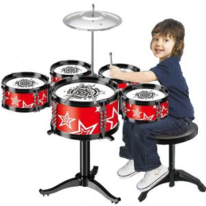 어린이용 재즈 드럼 세트, 5 드럼, 3 드럼, 작은 스툴 드럼 스틱 세트, 음악 악기, 초보자 교육용 장난감 선물