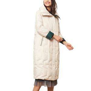 2023 여성용 롱 화이트 덕 다운 푸퍼 후드 재킷, 캐주얼 방풍 코트, 겨울 패션, 신상