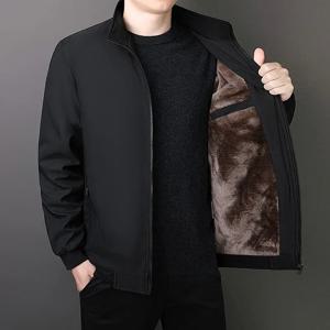 BROWON 브랜드 남성용 겨울 재킷, 단색 플러시 코트, 두꺼운 코트, 스탠드 칼라, 따뜻한 남성 의류, 2024 가을 플러스 사이즈, 8xl