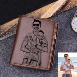 남성용 맞춤형 PU 가죽 지갑, 이름 각인 단지갑, 개성있는 고급 지갑, 아버지의 날 선물, 고품질, 신제품