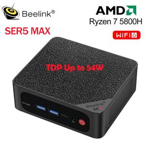 Beelink 미니 PC 게임용 미니 컴퓨터, SER5 맥스 AMD 라이젠 7 5800H DDR4 32G 500G NVME SSD SER6 프로 7735HS DDR5 SER5 프로 5700U 5500U