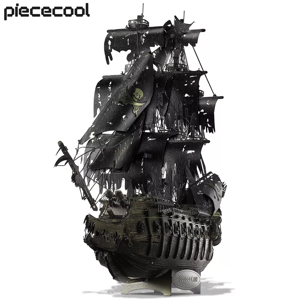 Piecool 3D 금속 퍼즐 플라잉 더치맨 모델 빌딩 키트, 십대용 해적선 직소, 두뇌 티저 DIY 완구
