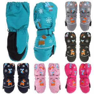 아동용 겨울 토끼 장갑, 여아 및 남아용, 방수 방풍 눈 장갑, 두껍고 따뜻한 스키 장갑, 2-6 세