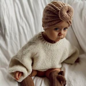 아기 소녀용 매듭 모자, 비니 보우 머리띠, 유아 터번, 신생아 머리 액세서리, 겨울 모자, 따뜻한 보닛 모자, 어머니, 아이용