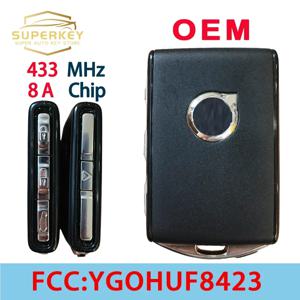 SUPERKEY YGOHUF8423 433 2016 2017 2018 볼보 S90 S60 S40 XC60 XC90 용 2020 Mhz 8A 칩이있는 오리지널 키리스 OEM 스마트 카 키