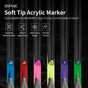 DSPIAE 친환경 수성 소프트 헤드 마커, 최대 기본 색상, 금속 색상 마커, 건담 취미, DIY 컬러링