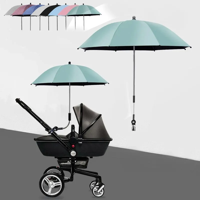 클램프가 있는 UV 보호 아기 유모차 우산, 범용 자외선 차단, 방수 유모차 커버, 우산 아기 유모차 액세서리