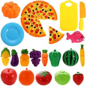 어린이용 플라스틱 절단 음식 과일 야채 세트, 놀이 주방 장난감, 교육용 음식 장난감