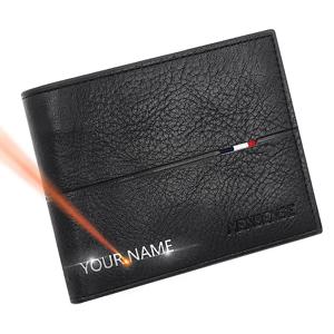남성용 짧은 지퍼 카드홀더 품질 지갑, 간단한 슬림 동전 주머니, PU 가죽 지갑, 무료 이름 각인, 신제품