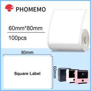 Phomemo 흰색 직사각형 열 스티커 용지, DIY 라벨 스티커, Phomemo M110 M120 M220 M221 M200 프린터용, 60mm, 70mm x 40mm, 80mm