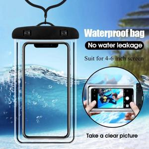 야외 수영 및 래프팅 투명 터치 스크린 휴대폰 방수 케이스, PVC 휴대폰 야광 방수 가방