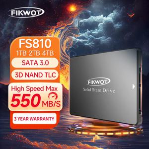 Fikwot 노트북 데스크탑용 내장 솔리드 스테이트 드라이브, 3D NAND 플래시, 4x HDD, FS810, 2.5 인치, SATA3 SSD, 6Gbps, 550 MB/s, 128GB, 256GB, 1TB, 2TB