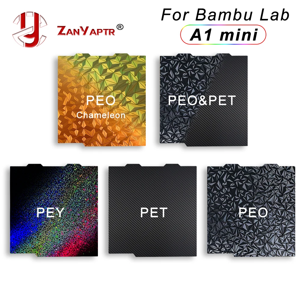 Bambu Lab A1 미니 텍스처 페이 시트, 빌드 플레이트, 양면 탄소 용수철 스틸 시트, 3D 프린터, 180x180