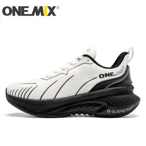ONEMIX 남성용 탑 쿠션 러닝화, 헤비 러너에 적합, 레이스업 스포츠 신발, 미끄럼 방지 야외 운동 스니커즈
