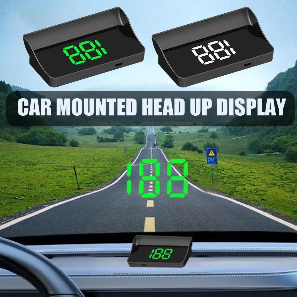 헤드업 디스플레이 GPS HUD 디지털 속도계 플러그 앤 플레이, 모든 차량용 큰 폰트 KMH 앞유리 프로젝터, 자동차 액세서리