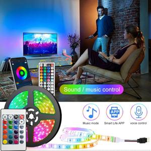 스마트 LED 스트립 조명, 블루투스 제어 RGB 음악 동기화 조명, 유연한 USB 램프 테이프 리본, 방 장식 TV 백라이트