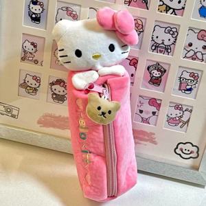 최신 핑크 봉제 헬로 키티 마이 멜로디스, 높은 외모 수준 소녀 하트 펜 가방, 대용량 학생 학용품