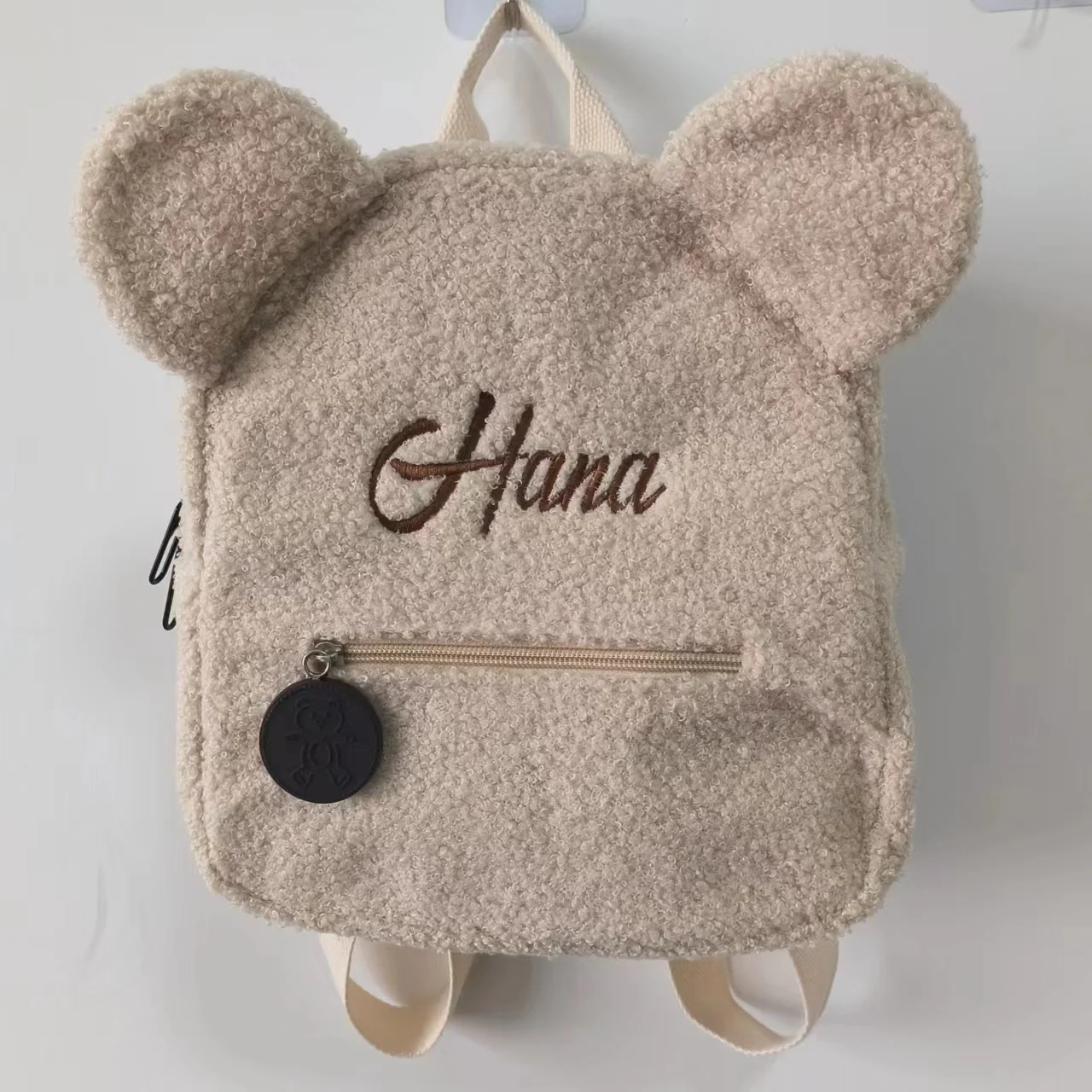 귀여운 곰 봉제 배낭 자수 이름, 가을 겨울 어린이 야외 숄더백, 맞춤형 맞춤형 어린이 선물 가방