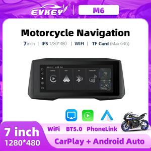 EKVEY 오토바이 내비게이션 무선 애플 카플레이, 안드로이드 자동 에어플레이 디스플레이 화면, 휴대용 오토바이 모니터, 7 인치, 신제품