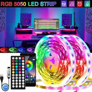 블루투스 USB LED 스트립 라이트 5050 SMD 5V 와이파이 RGB 조명, 유연한 LED 램프 테이프 리본, RGB 자체 접착 TV 데스크탑 다이오드