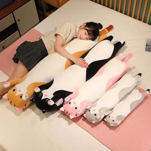 귀여운 부드러운 긴 고양이 봉제 장난감, 재미 있은 조이, 사무실 낮잠 베개, 침대 수면, 가정 장식 인형, 어린이 소녀 선물, 50 cm, 70 cm, 90 cm, 110 cm, 130cm