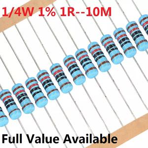 금속 필름 저항기, 1/4W, 1R--10M +-1%, 10K Ohm, 10K 4.7k, 2.2K, 1K, 100K, 0.25W, 0R 3/4/5/6/7, 무료 배송, 100 개/8/9. R/K 1.2.3.4.5.6.7