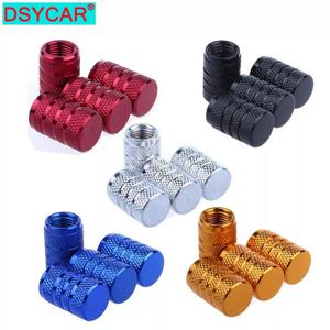 DSYCAR-실버 자동차 타이어 밸브 스템 캡, 널링 스타일 타이어 밸브 캡, 알루미늄 타이어 휠 스템 에어 밸브 캡, 미국 슈레이더용, 4 개