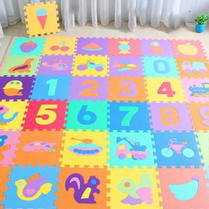 어린이용 숫자 동물 패턴 아기 놀이 매트 퍼즐 장난감, EVA 폼 요가 크롤링 매트, 바닥 테이프, 세트 당 10 개, 30*30cm