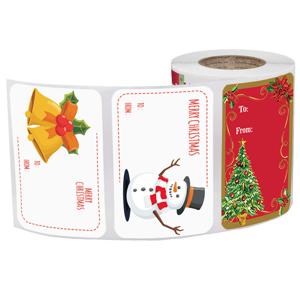 선물용 메리 크리스마스 장식 스티커, 포장 크리스마스 선물, 이름 태그 스티커, 눈사람 축제 장식, 50-250 개/롤