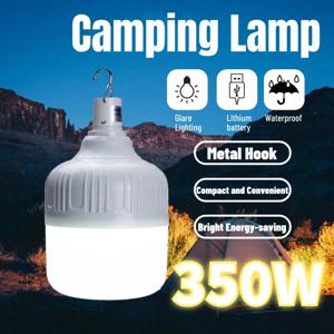 휴대용 캠핑 램프 배터리 랜턴, 야외 USB 충전식 모바일 LED 전구, 낚시 텐트 파티오 베란다 정원 조명, 350W