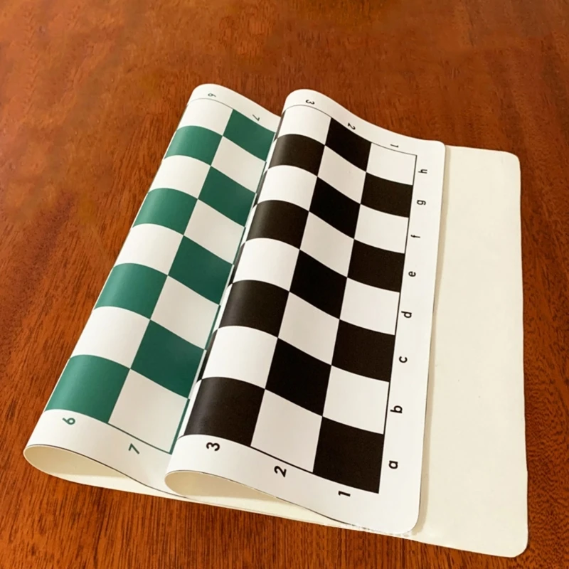 경량 PU 가죽 체스 보드, 휴대용 소프트 롤링 가죽, 내구성 있는 플랫 국제 체스 보드, 34 cm, 43 cm, 51cm