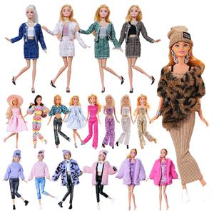 인형 옷 의상 원피스 스커트 패션 코트, 겨울 스웨터 바지 모자, 30cm 바비 인형 파티 액세서리, 소녀 장난감, 1 세트