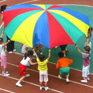 야외 캠핑 레인보우 우산 낙하산 장난감, 점프 자루 발럿 놀이, 상호 작용 팀워크 게임 장난감, 어린이 선물, 직경 2-6m
