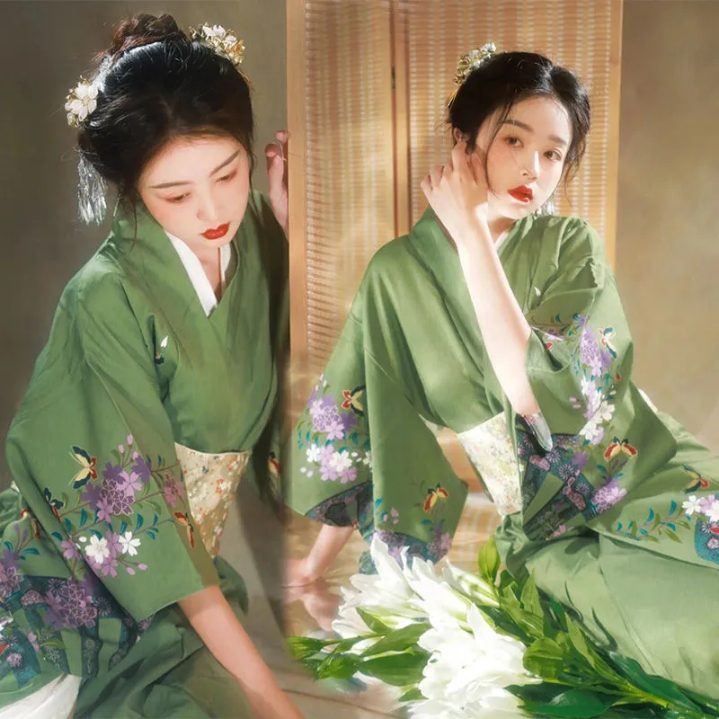 여성 기모노 일본 전통 유카타 하오리 기모노 코스프레 블라우스 가운, 여성 여름 패션 사진 의류, 파티 드레스