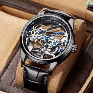 AILANG-스켈레톤 기계식 남성용 시계, 럭셔리 스팀펑크, 투명 할로우 자동 시계, 8625 년 상품
