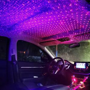 LED 자동차 지붕 별 야간 조명 프로젝터, 분위기 갤럭시 램프, USB 장식 램프, 조정 가능한 자동차 인테리어 조명
