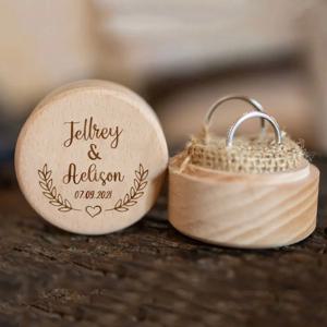 그녀의 맞춤 반지 상자, 결혼 약혼 반지, 접시 보관, 맞춤 나무 반지, 유품 각인 결혼 서약 선물