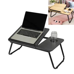 침대용 접이식 노트북 책상, 휴대용 컴퓨터 트레이, 소파 테이블용, 4 각도 조절 가능한 노트북 테이블, 컵 거치대