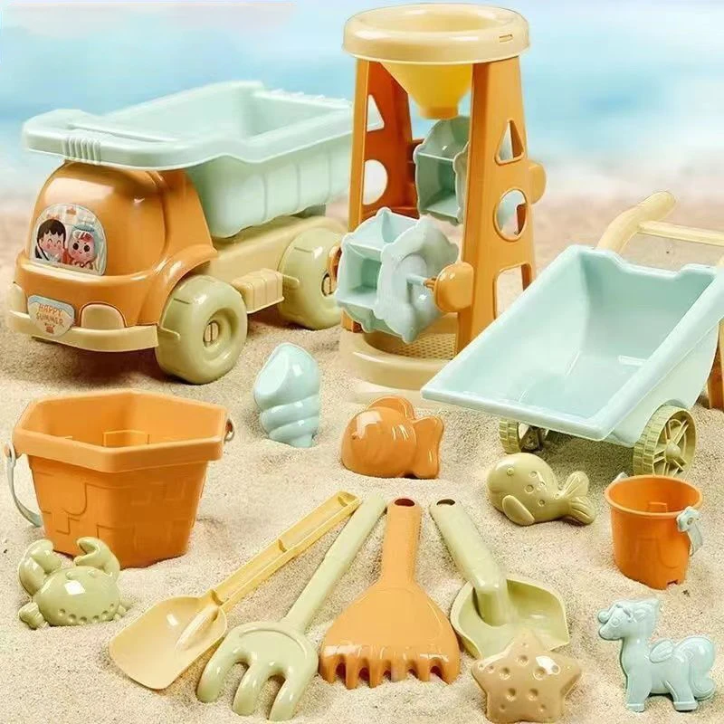 어린이용 야외 해변 장난감, 재미있는 삽 몰드, 해변 양동이 세트, 보관 모래 파기 도구 양동이, 어린이 모래 장난감 모래 선물