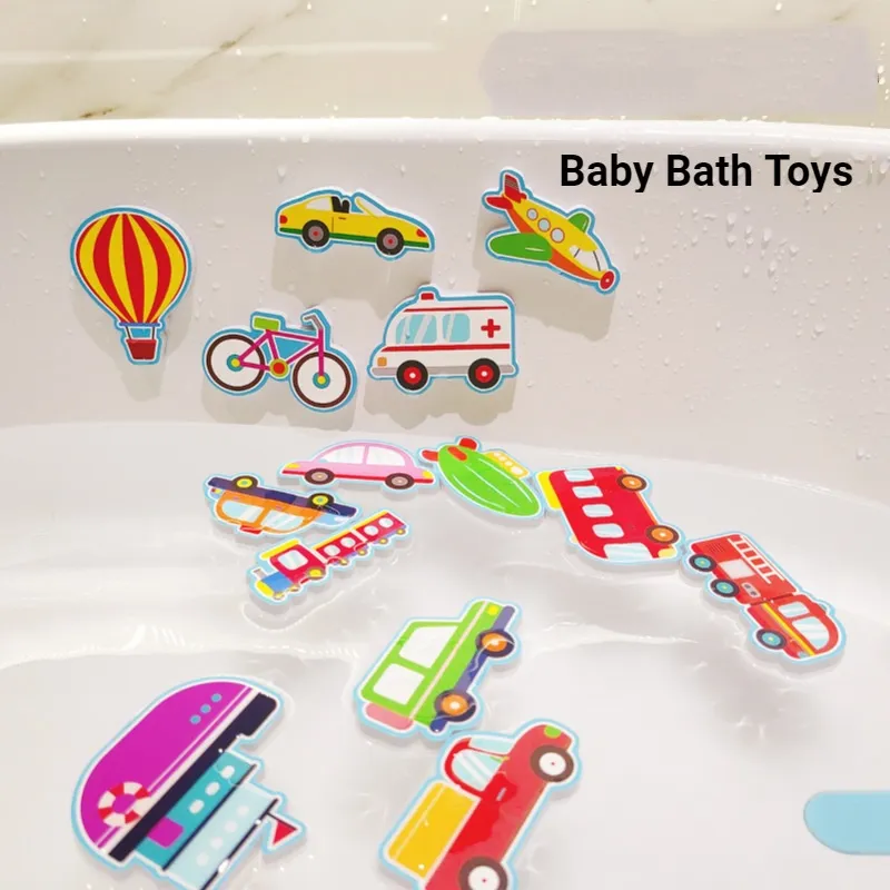 어린이 욕실 스티커 장난감, 아기인지 부드러운 EVA 동물 스티커, 플로팅 폼 목욕 장난감, 아기 물 욕조 장난감